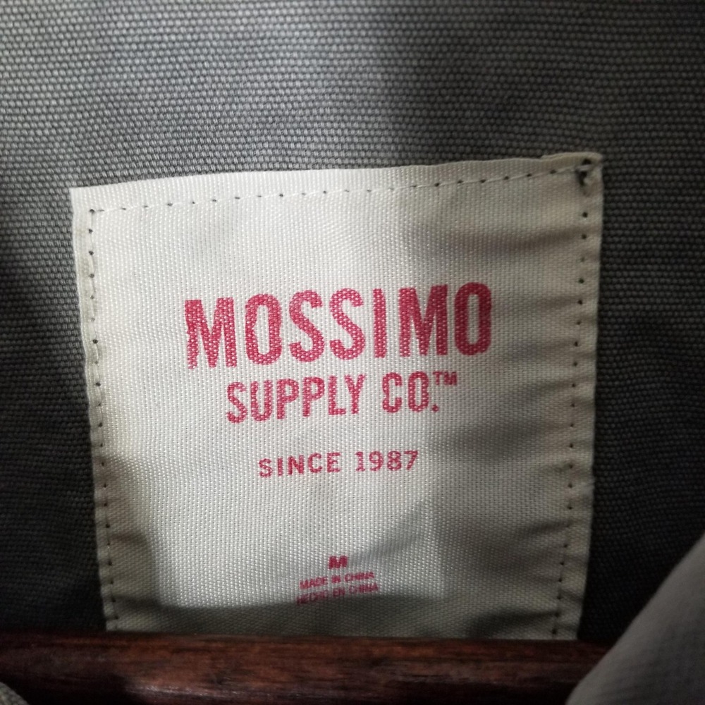 Mossimo Supply Co Gray Patched Cropped Jacket Medium Moto Military Streetwear - Picture 8 of 9